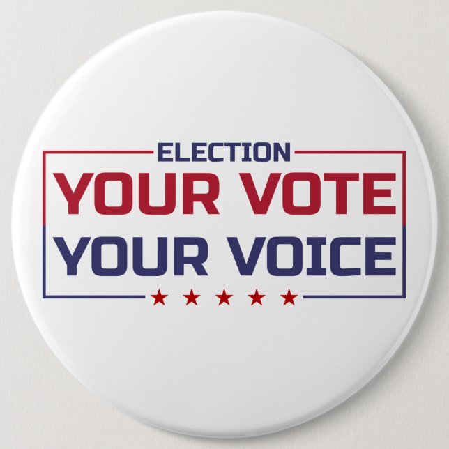Your Vote Your Voice colored font Button (Front)