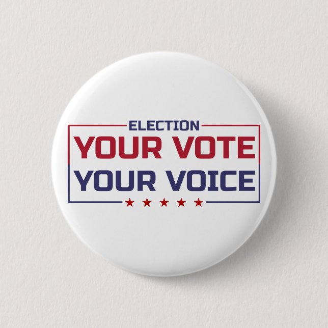 Your Vote Your Voice colored font Button (Front)