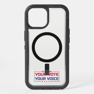 Your Vote Your Voice colored font iPhone 15 Case