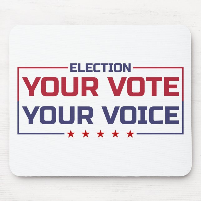 Your Vote Your Voice colored font Mouse Pad (Front)