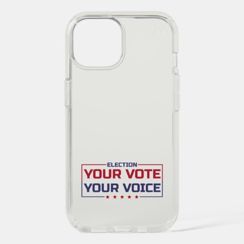 Your Vote Your Voice colored font iPhone 15 Case