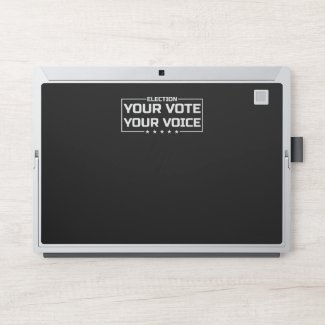 Your Vote Your Voice white font