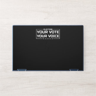 Your Vote Your Voice white font HP Laptop Skin