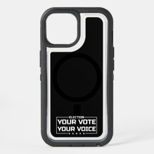 Your Vote Your Voice white font iPhone 15 Case