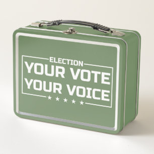 Your Vote Your Voice white font Metal Lunch Box