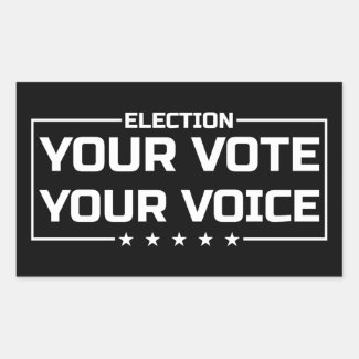 Your Vote Your Voice white font