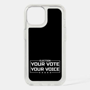 Your Vote Your Voice white font iPhone 15 Case