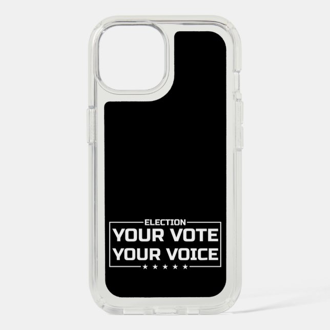 Your Vote Your Voice white font Speck iPhone Case (Front)