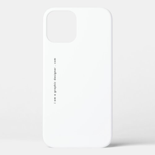 Your Website Address Simple White  Black Business iPhone 12 Case