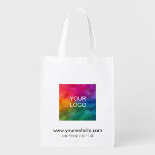Your Website Custom Add Company Logo Template Grocery Bag