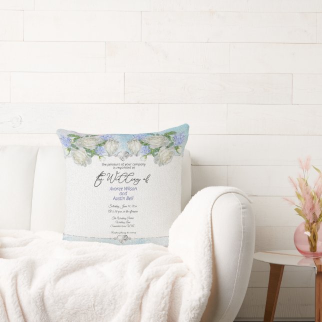 Your Wedding Invitation Photo In A  Throw Pillow (Couch)