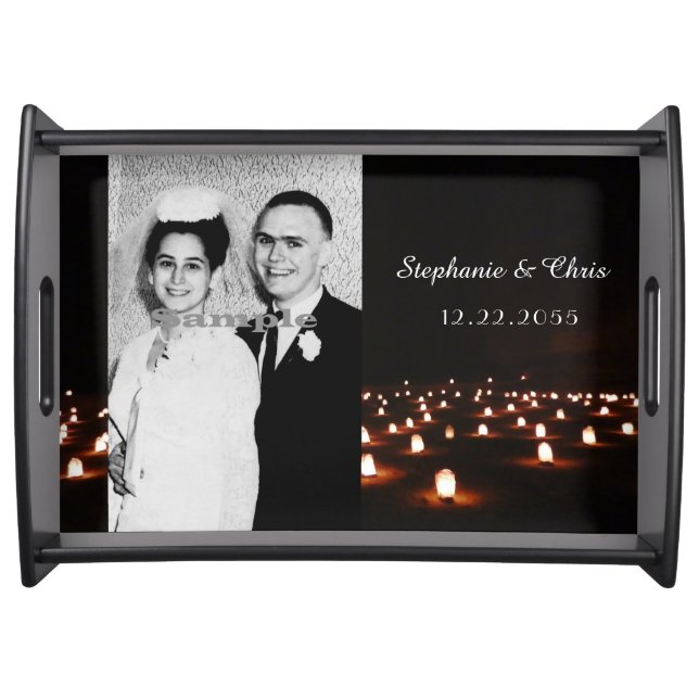 Your Wedding or Anniversary Photo Custom Serving Tray (Front)