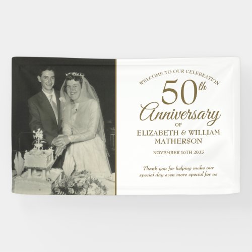 Your Wedding Photo 50th Anniversary Welcome Banner