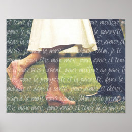 Wedding Vow Art Framed Artwork Zazzle Your Wedding Photo And French Vows Script Poster