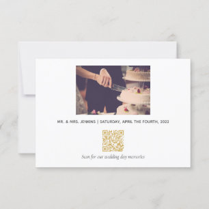 Your wedding photo and memories QR code Thank You