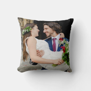 Your Wedding Photo and Monogram Initials Throw Pillow