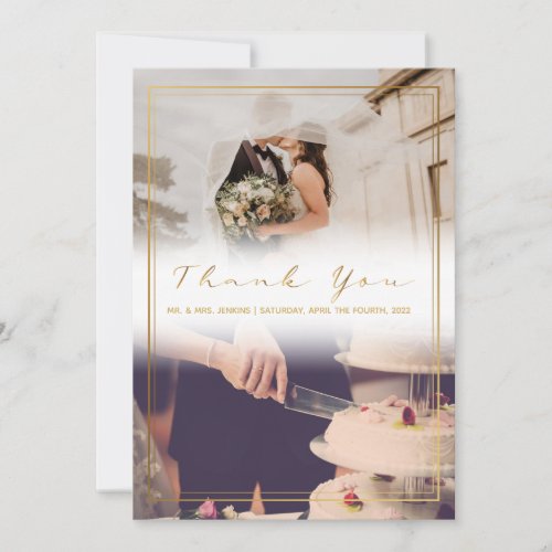 Your wedding photo faded effect thank you card