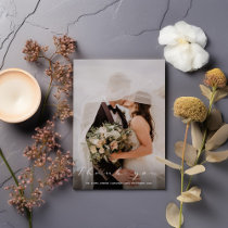 Your wedding photo romantic thank you card
