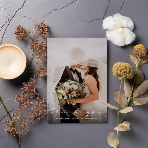 Your wedding photo romantic thank you card