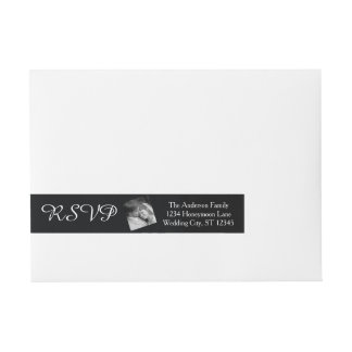 Your Wedding Photo RSVP Black Wrap Around Address Label