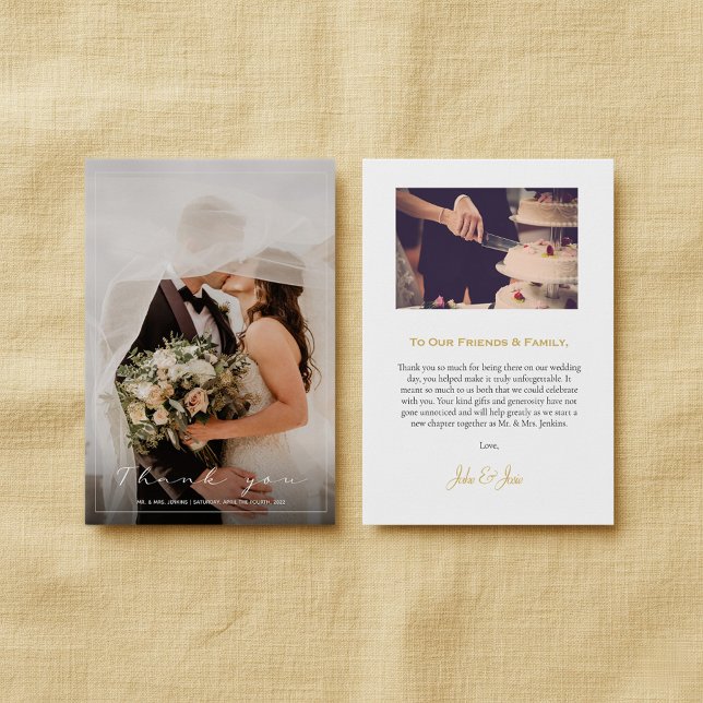 Your wedding photo, white border thank you card (Your wedding photo, white border thank you card.)