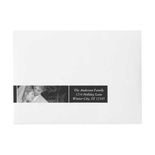 Your Wedding RSVP Black with photo Wrap Around Address Label