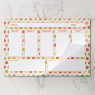 Your Weekly Calendar: Cute Polka Dot Pattern Paper Pad