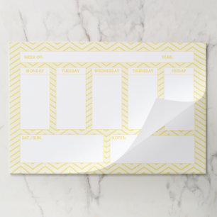 Your Weekly Calendar: Orange Chevron Paper Pad