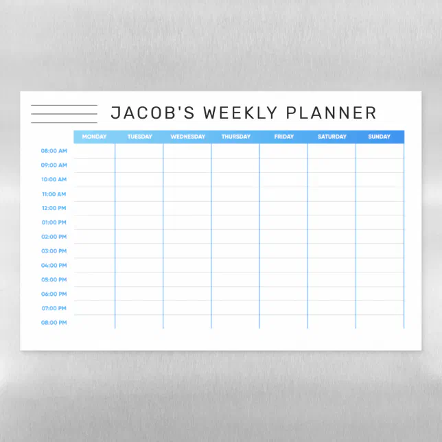 Your Weekly Planner Dry Erase Magnetic Sheet | Zazzle