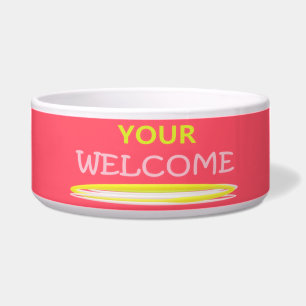 YOUR welcome message pale colors and logo type Bowl