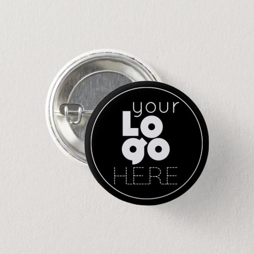your white business logo on simple black pinback button