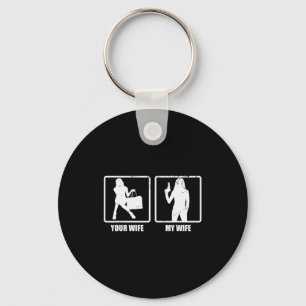 Your Wife My Wife Gun Funny Valentines Day Gift T  Keychain
