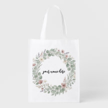 your Wildflower Wreath & Sage Eucalyptus tote Bag