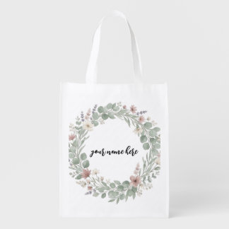 your Wildflower Wreath & Sage Eucalyptus tote Bag