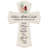 Your Wings 8.5x11 Red Cardinal Memorial Wall Cross (Front)