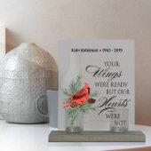 Your Wings Cardinal-Themed Memorial Candle Holder (Front)