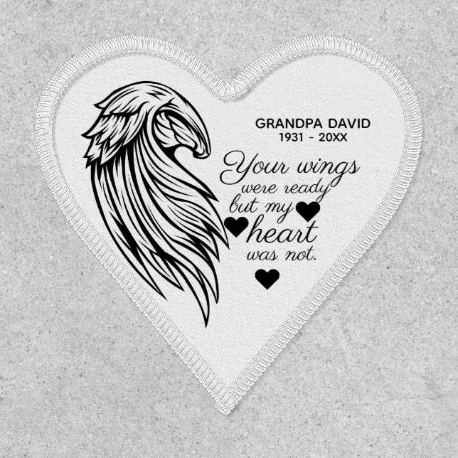 Your Wings Were Ready Personalized Memorial Patch (Front)