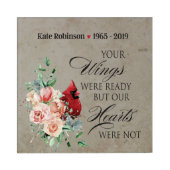 Your Wings Were Ready Red Cardinal Memorial Trivet (Front)