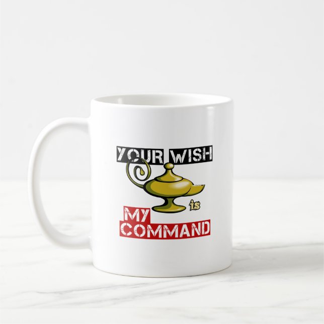 Your Wish is My Command Aladdin Lamp Design Coffee Mug (Left)