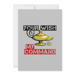 Your Wish is My Command Aladdin Lamp Design  Holiday Card