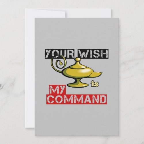 Your Wish is My Command Aladdin Lamp Design  Holiday Card