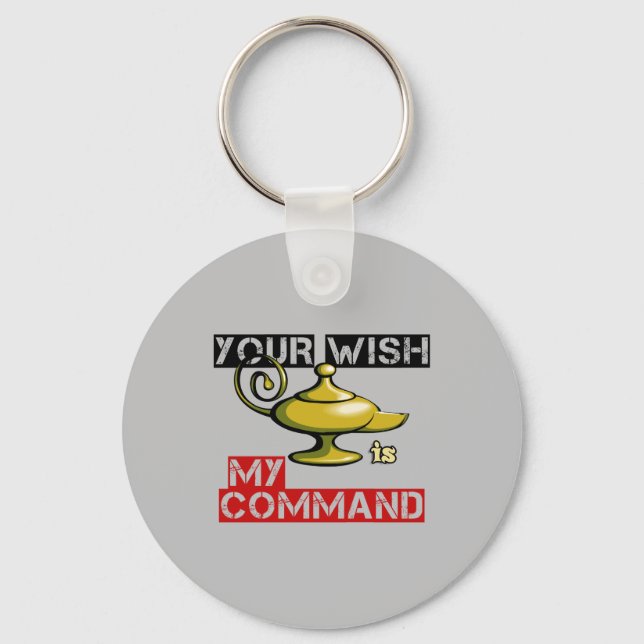 Your Wish is My Command Aladdin Lamp Design Keychain (Front)