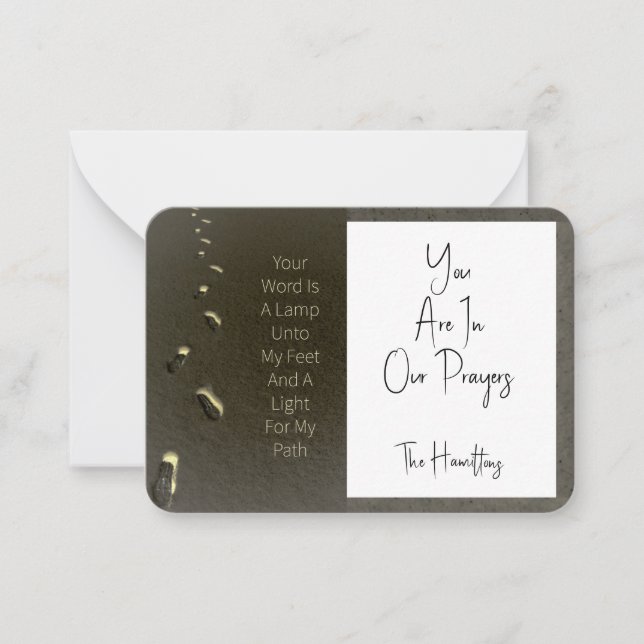 Your Word Is A Lamp & A Light Footprints Note Card (Front)