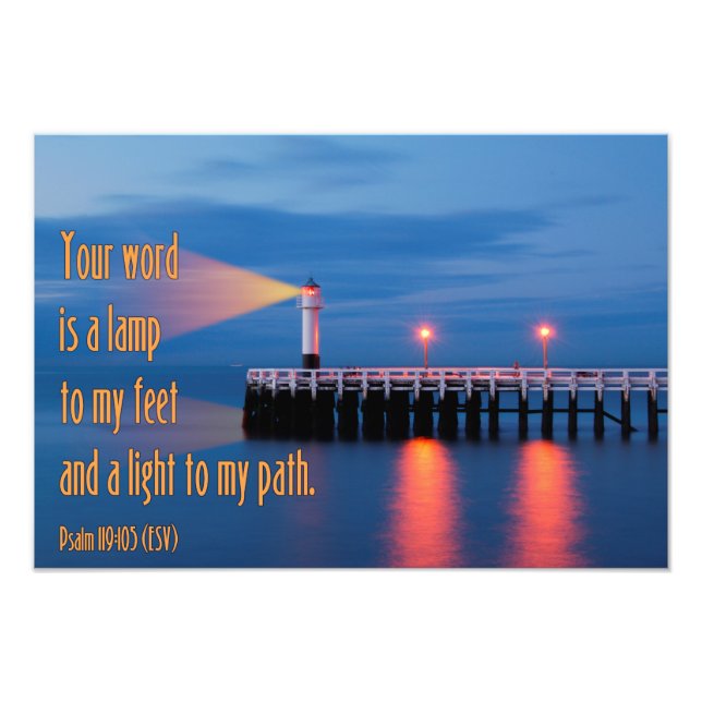 Your Word Is a Light Psalm 119:105 Bible Verse Photo Print (Front)