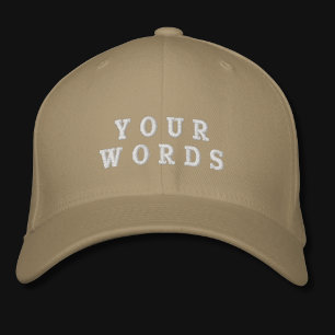 Your Word Khaki Embroidered Baseball Cap