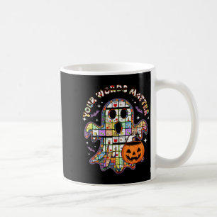 Your Word Slp Speech Therapy Aac Ghost Halloween Coffee Mug