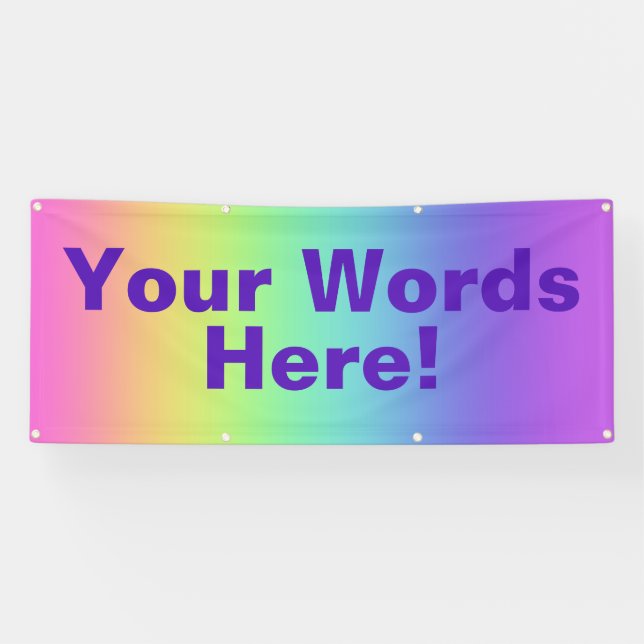 Your Words Here! Customized Rainbow Banner (Horizontal)