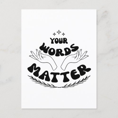 Your Words Matter Sweatshirt Speech Language Postcard