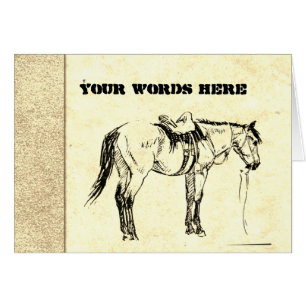 Your Words on Hand Made Paper with Horse Woodcuts Cards