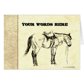 Your Words on Hand Made Paper with Horse Woodcuts Cards